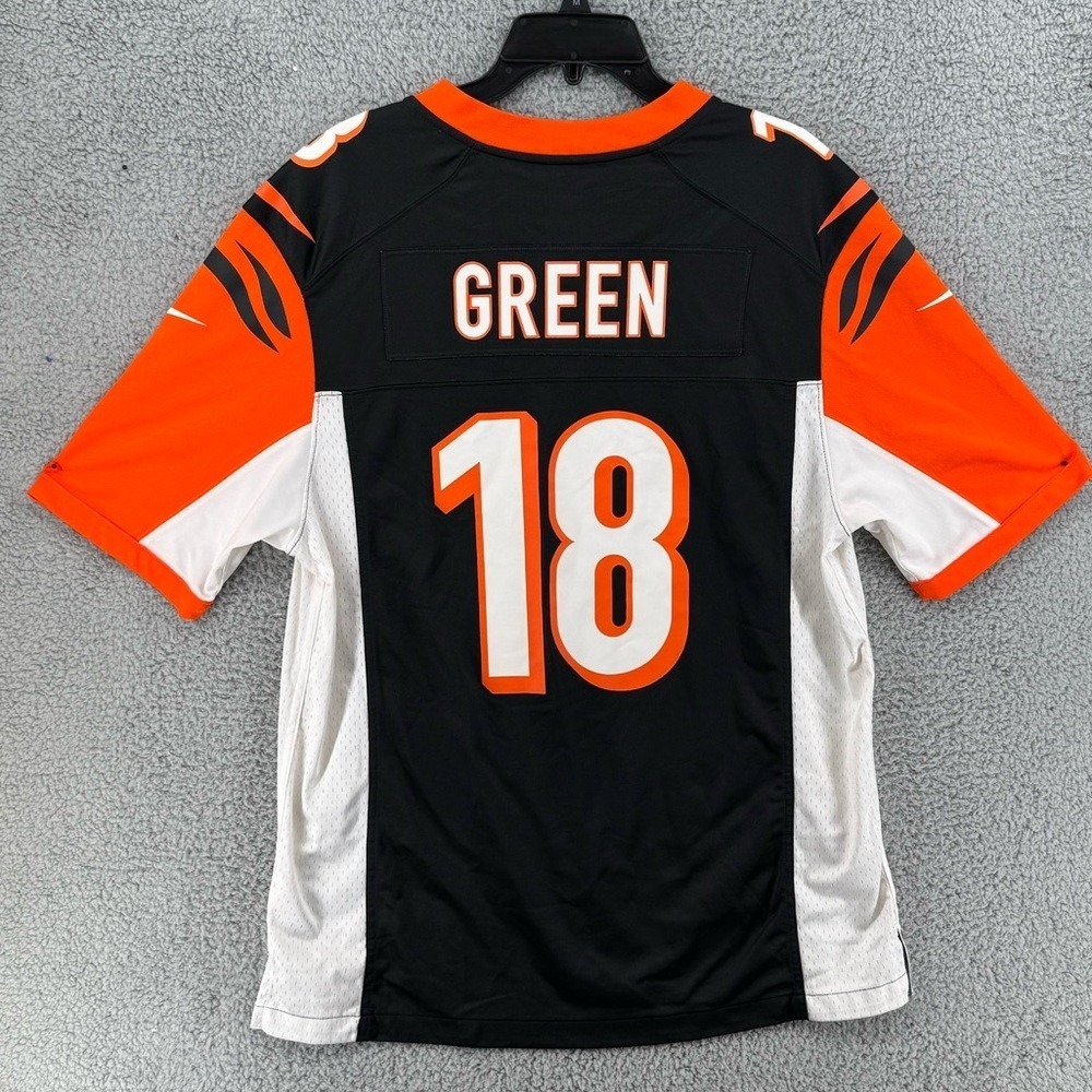 Nike Cincinnati Bengals AJ Green 18 NFL Jersey Black Orange Men's Size Large